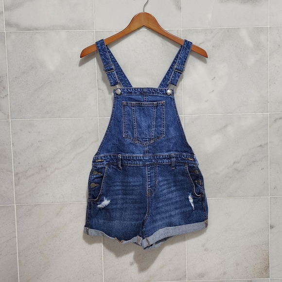 Old Navy Overalls Non-Stretch Jean Short Dark Washed Xs - Picture 8 of 8